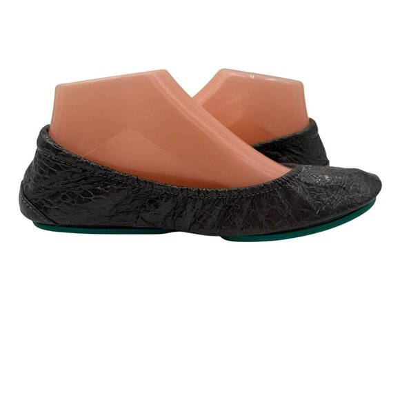 Tieks By Gavrieli Grey Croc Print Ballet Flats Womens Size 8 Leather Comfort - Picture 8 of 11
